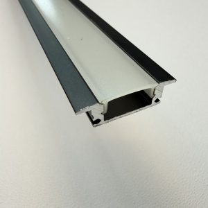 17mm Recessed Lip Aluminium LED Profile – 2.5M Black – product image 2