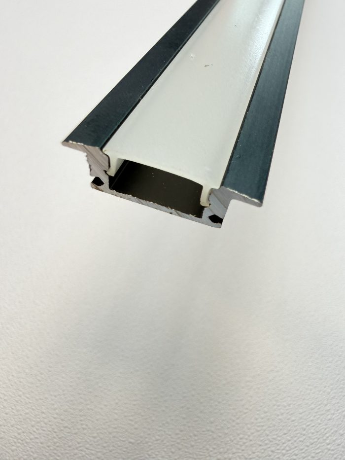 17mm Recessed Lip Aluminium LED Profile – 2.5M Black – product image 3