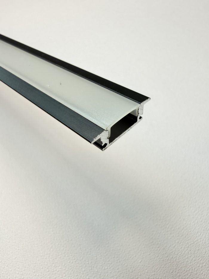17mm Recessed Lip Aluminium LED Profile – 2.5M Black – product image 4
