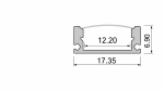 17mm Surface Mount Aluminium LED Profile – 2.5M Black