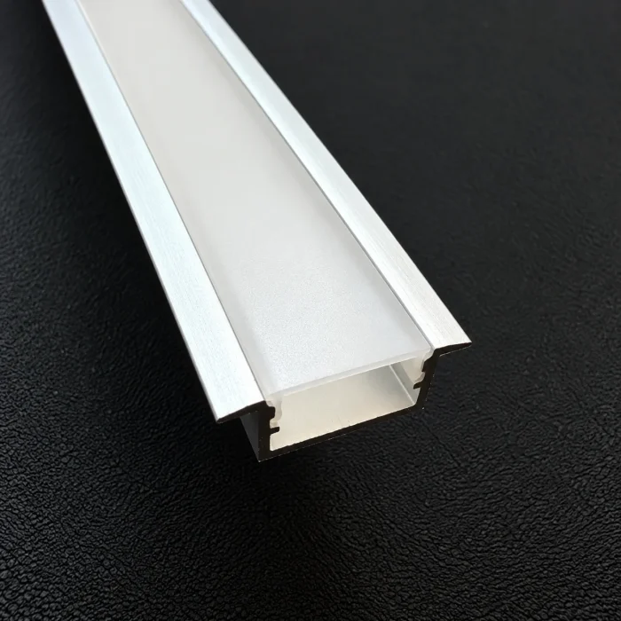 20mm Recessed Lip Aluminium LED Profile – 2m Chrome