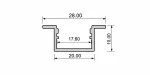 20mm Recessed Lip Aluminium LED Profile – 2m Chrome
