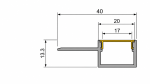 20mm Tile Surface Aluminium LED Profile – 2.5m