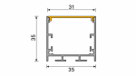 35mm Surface Mount Aluminium LED Profile – 2m Chrome