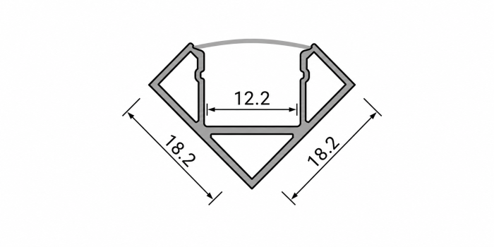45-degree aluminium LED profile