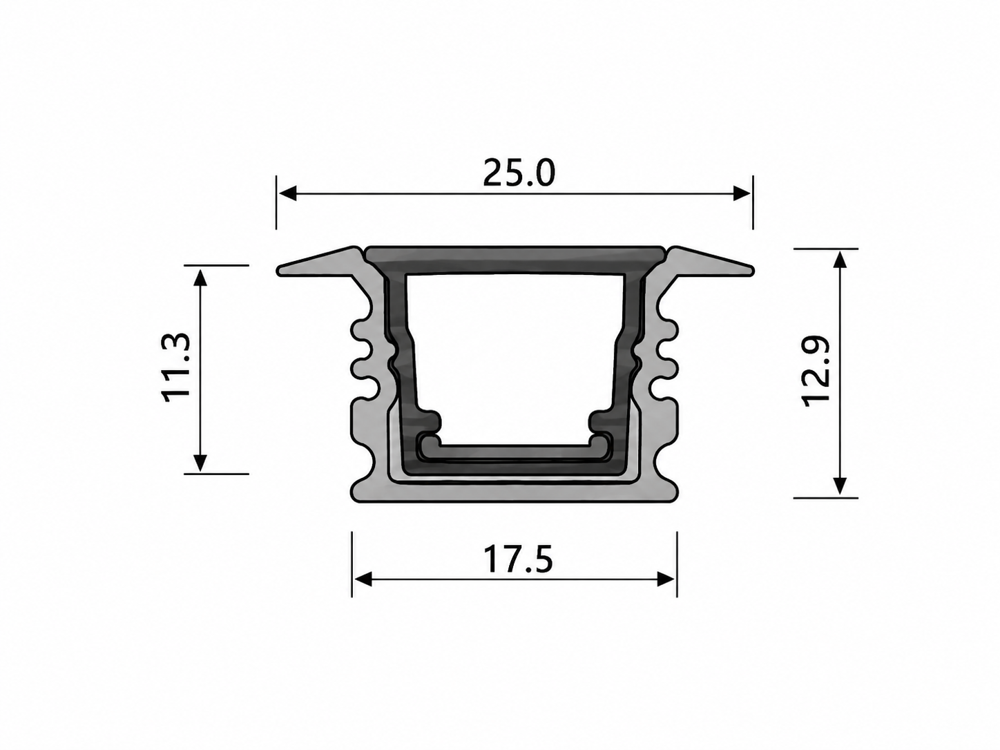 IP67 Waterproof Aluminium LED Profile – 2.5m