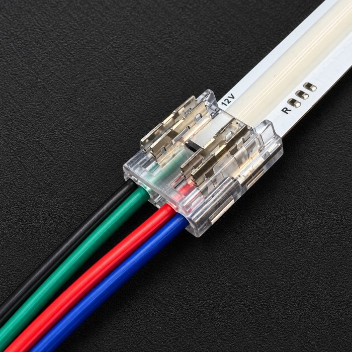 RGB COB Strip-to-Power Connector – 4 Pin, 10mm – Pack of 10 – product image 3